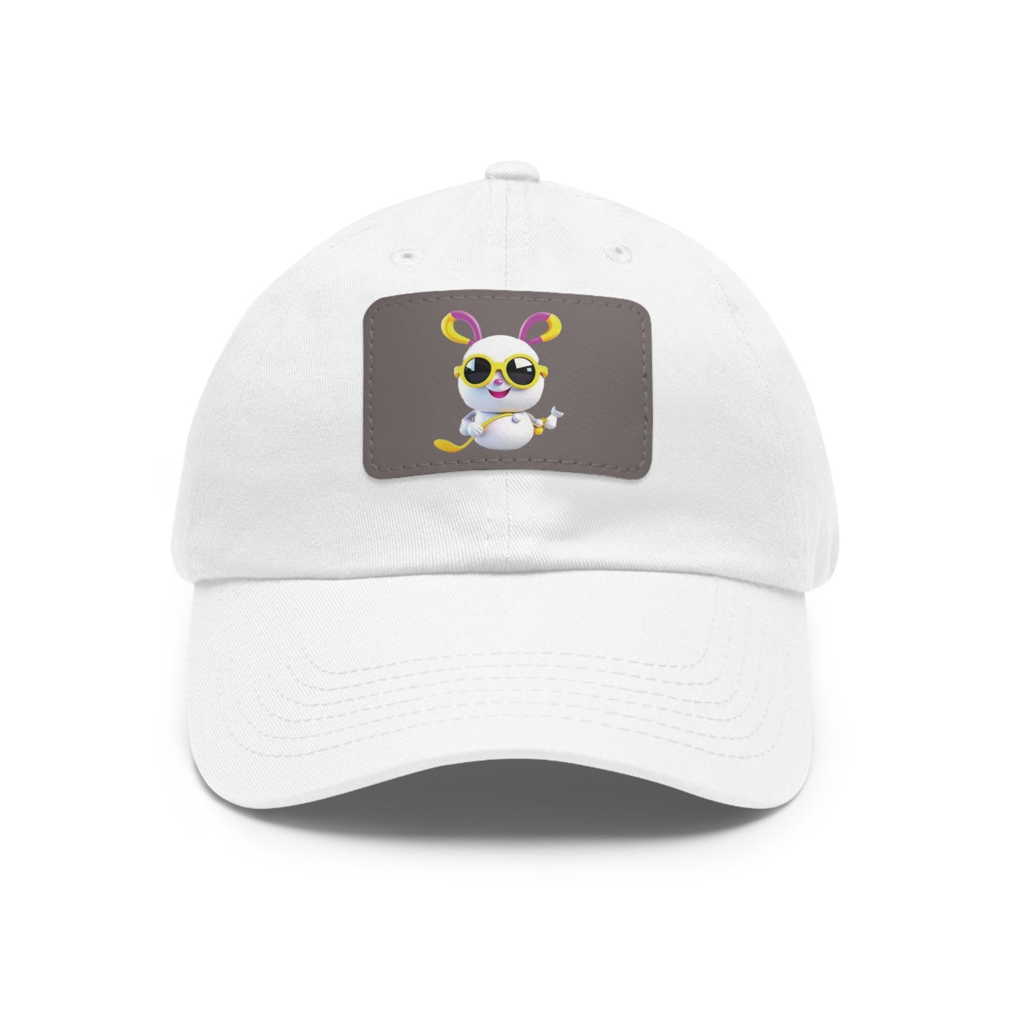 🧢 Dad Hat with Leather Patch (Rectangle) – Snow Bunny Exclusive ❄️(40% OFF)