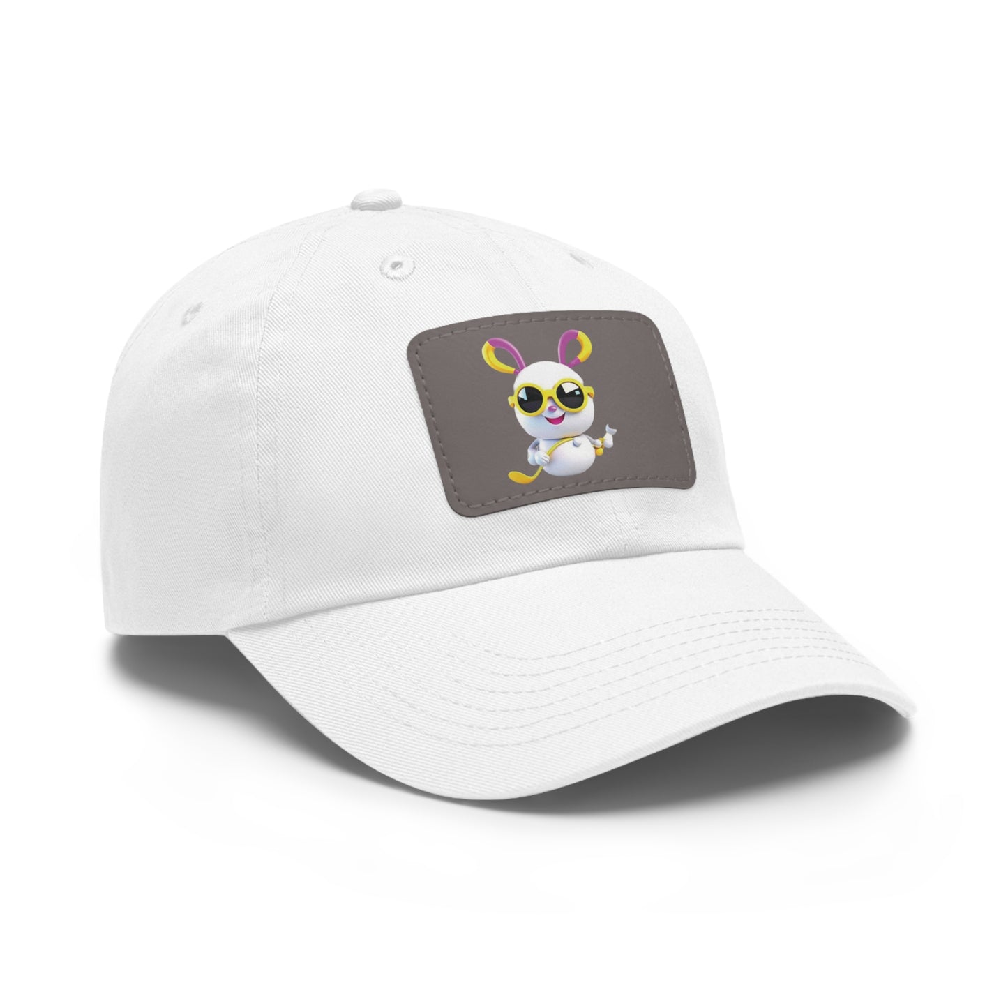 🧢 Dad Hat with Leather Patch (Rectangle) – Snow Bunny Exclusive ❄️(40% OFF)