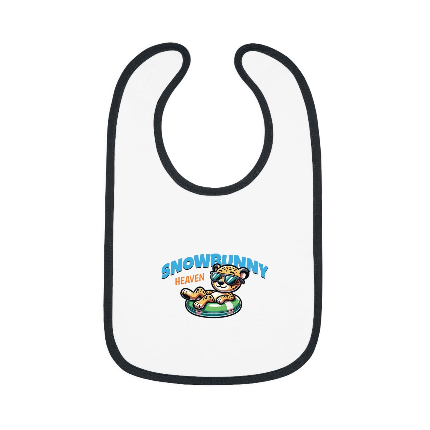 SnowBunny Baby Contrast Trim Jersey Bib 🐰💧