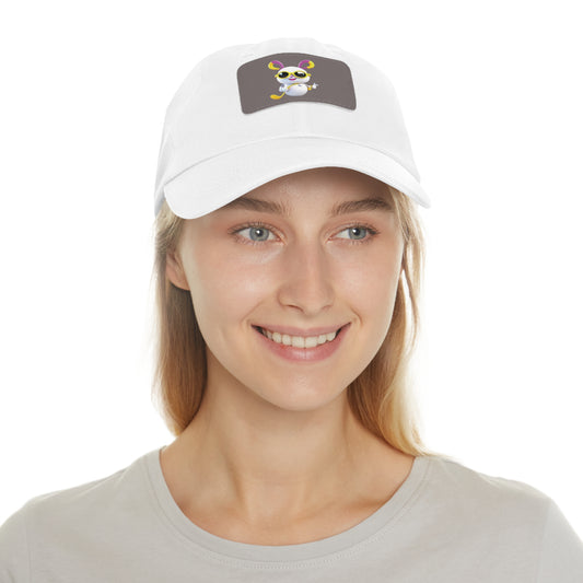 🧢 Dad Hat with Leather Patch (Rectangle) – Snow Bunny Exclusive ❄️(40% OFF)